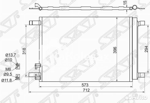 Радиатор кондиционера audi A3 12/skoda octavia 13/volkswagen golf 12/passat 14/tiguan 16