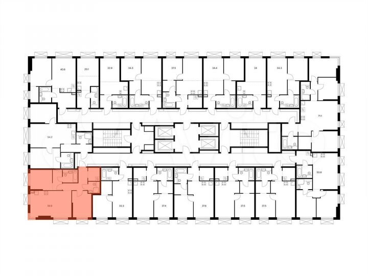 2-к. квартира, 59,9 м², 9/30 эт.