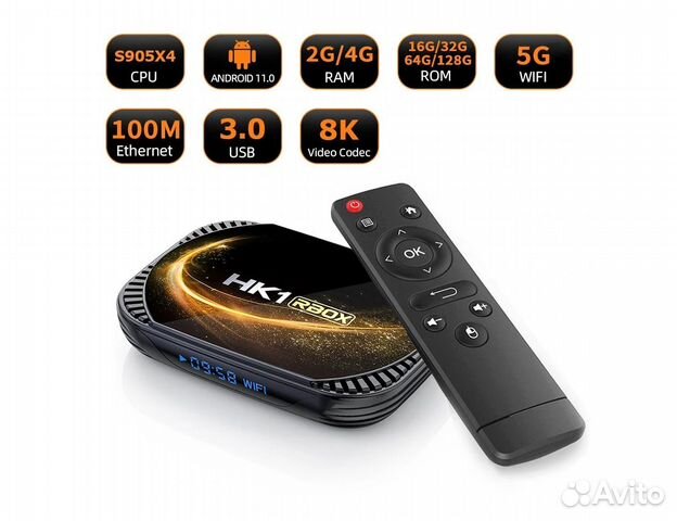 Тв Бокс HK1 rbox Amlogic S905X4 4/32 Новый