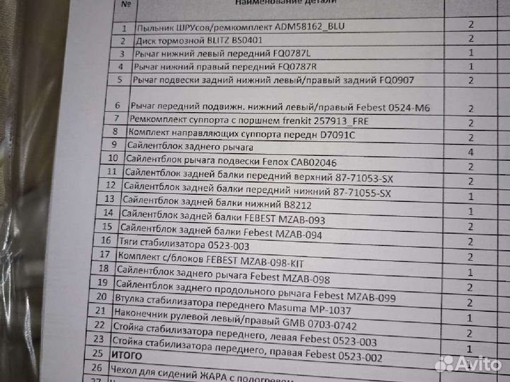 Mazda 6 запчасти (Новые)