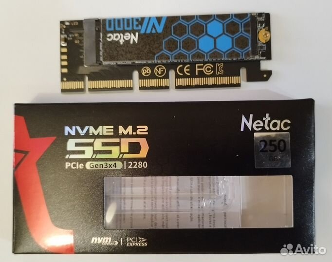 SSD M2 NVMe,Netac 250 Гб