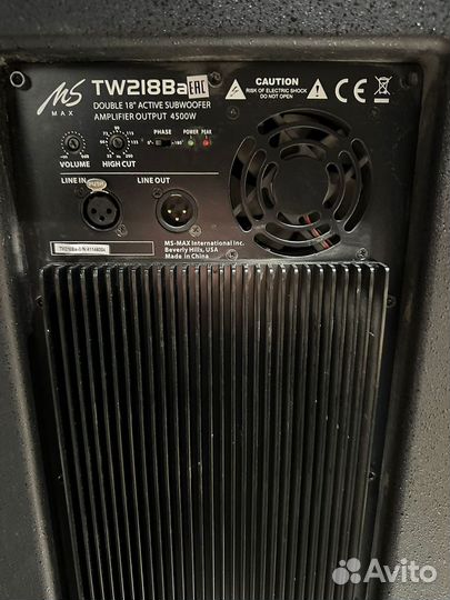 Сабвуфер MS-MAX TW218BA