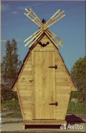 Дачный туалет деревянный прямоугольник MAJ