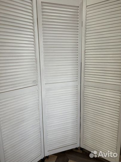 Ширма деревянная белая