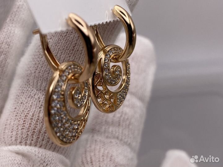 Серьги под золото