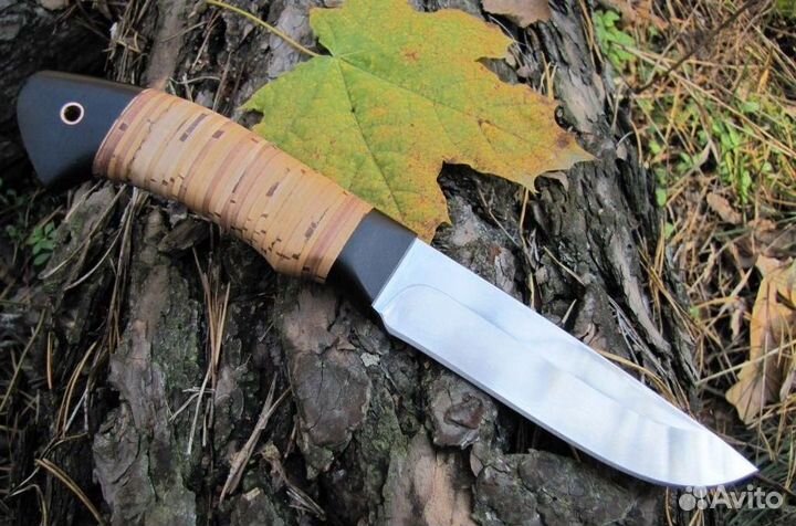 Нож кованый Ястреб Х12мф береста