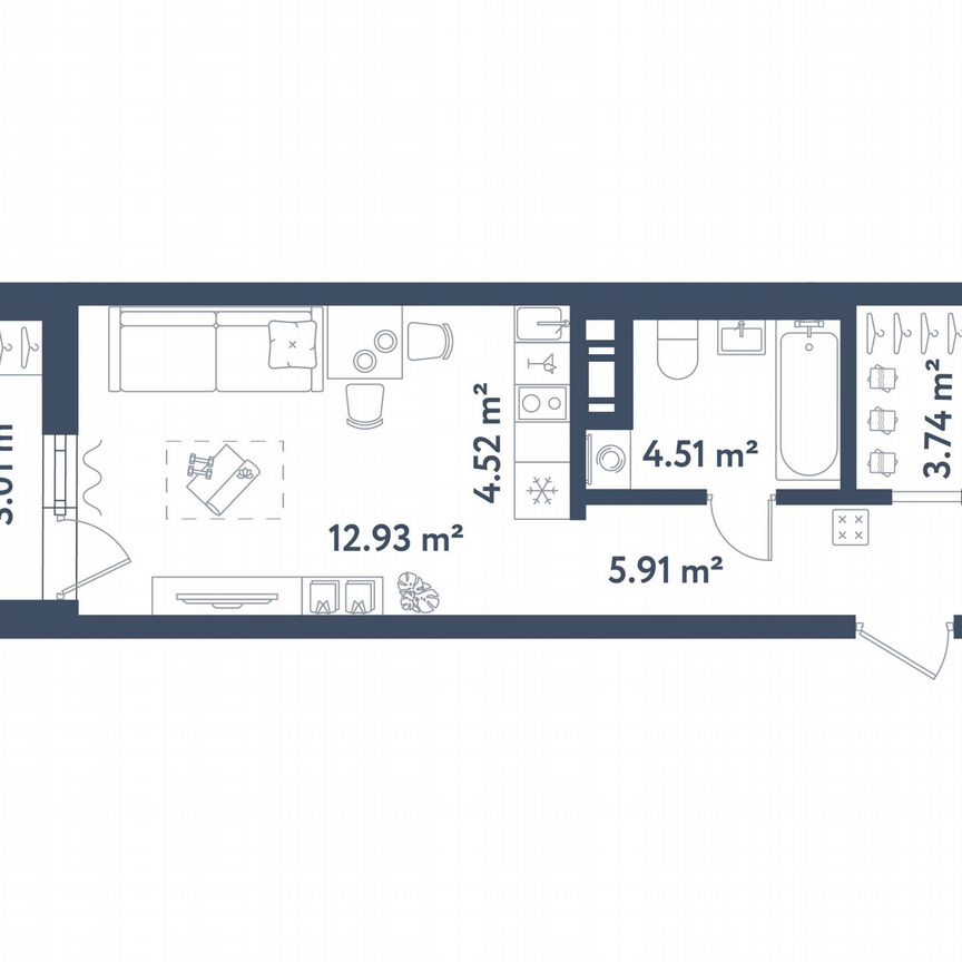 Квартира-студия, 33,1 м², 8/11 эт.