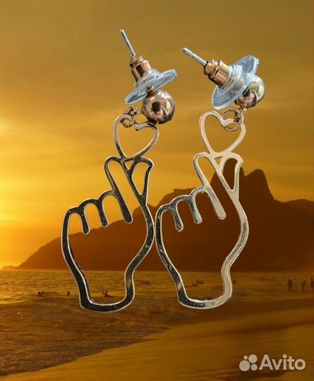 Серьги с сердцами