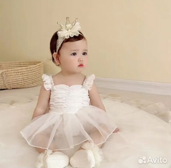 Пинетки и повязка на голову для девочек