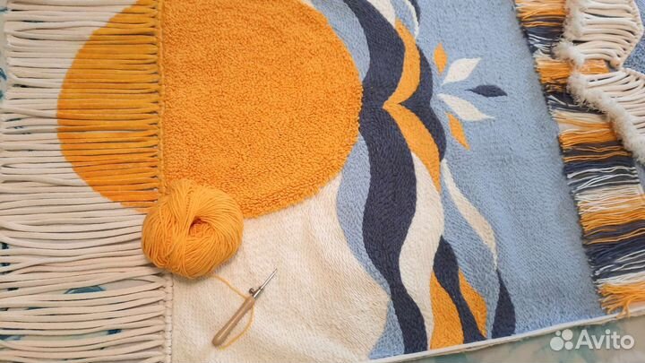 Ковер на стену/вышивка/панно с бахромой большое