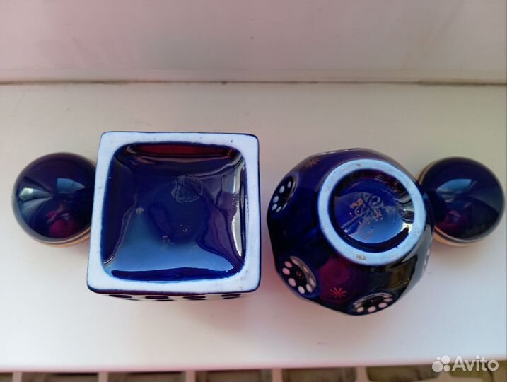 Чайница фарфор, кобальт, золочение, СССР