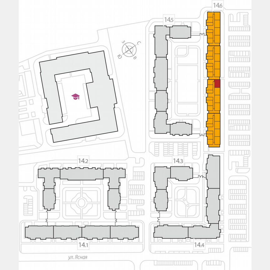 2-к. квартира, 59,4 м², 2/8 эт.