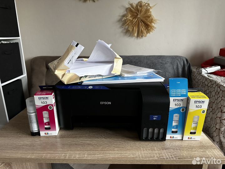 Мфу принтер epson l3151 + фотобумага + чернила