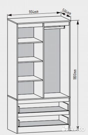 Шкаф двухстворчатый распашной