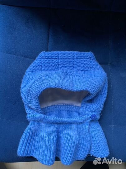 Шапка шлем с манишкой на пуговке 