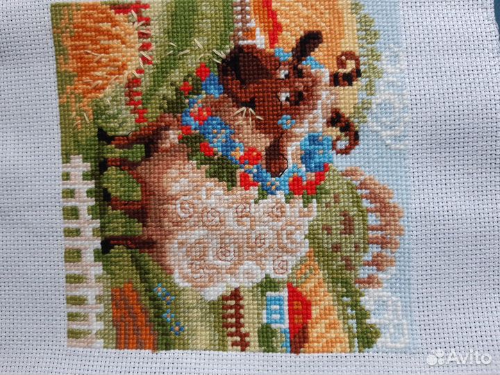 Вышитые картины крестиком Риолис шерсть