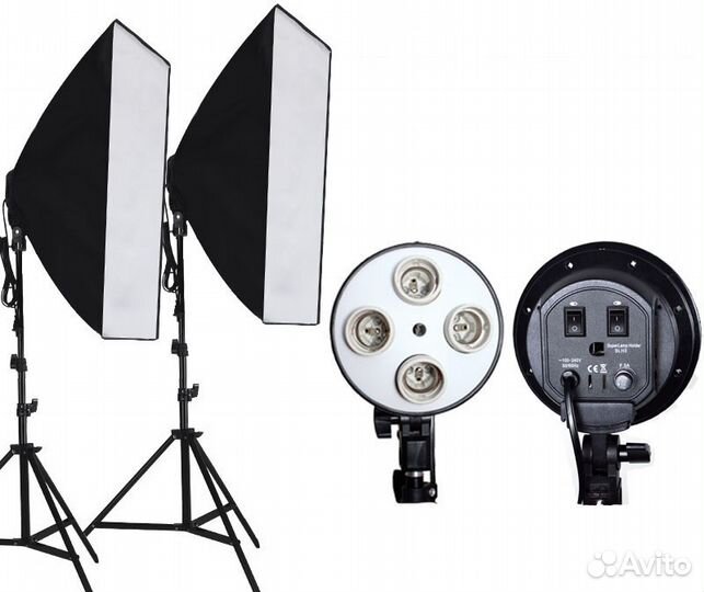 Комплект освещения 2 стойки и 2 софтбокса 4xE27