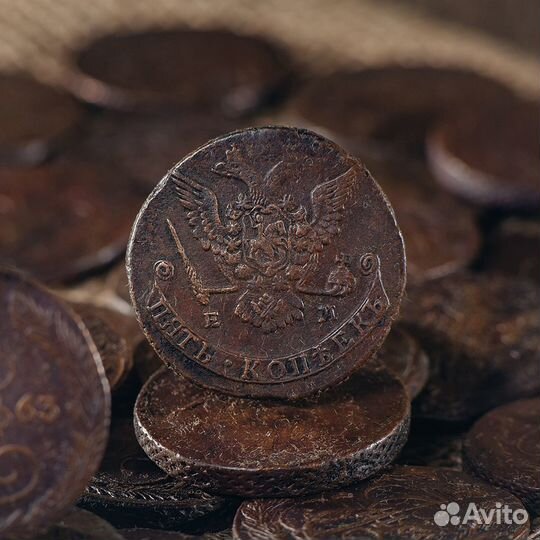 Монета 5 копеек Екатерины 2