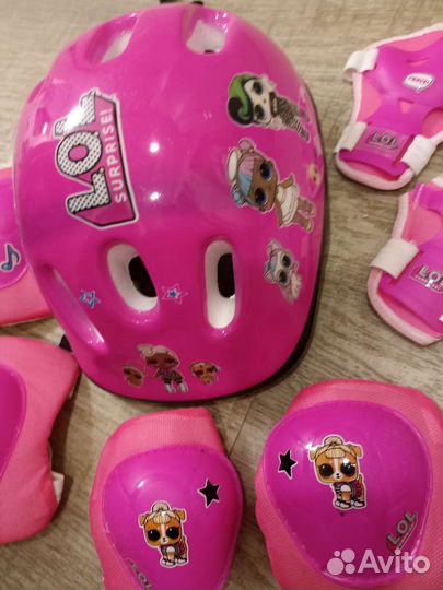 Шлем и набор защиты для самоката/велосипеда. Лол
