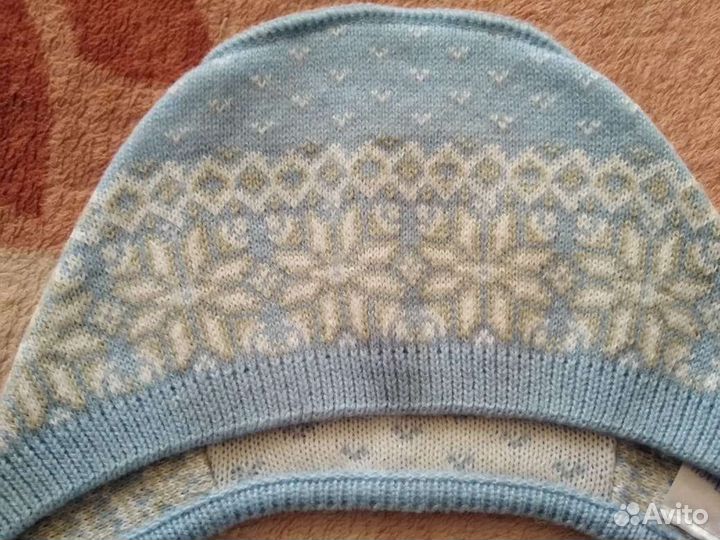 Чепчик детский вязаный, шерстяной