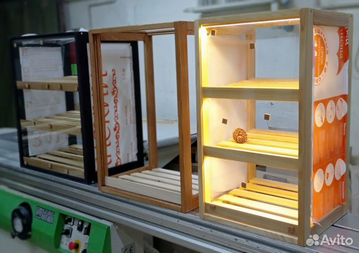 Настольная витрина для кофейни loft-дуб