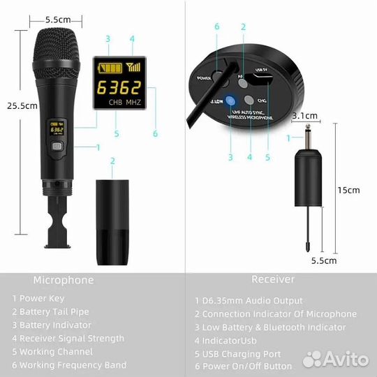 Беспроводной микрофон UHF Depusheng W1