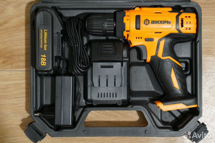 Дрель-шуруповерт Вихрь да-18Л-2ка, 18В, 35Нм, 2Акб