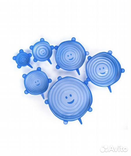 Набор силиконовых крышек для посуды, 6 шт