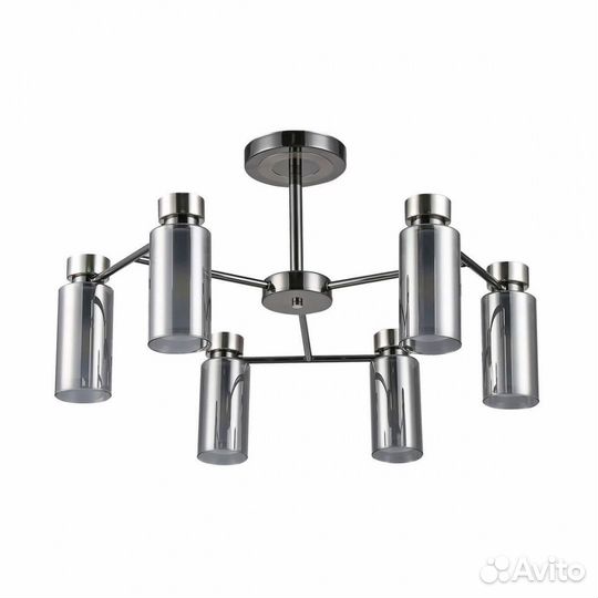 Люстра металл и стекло в спальню модерн