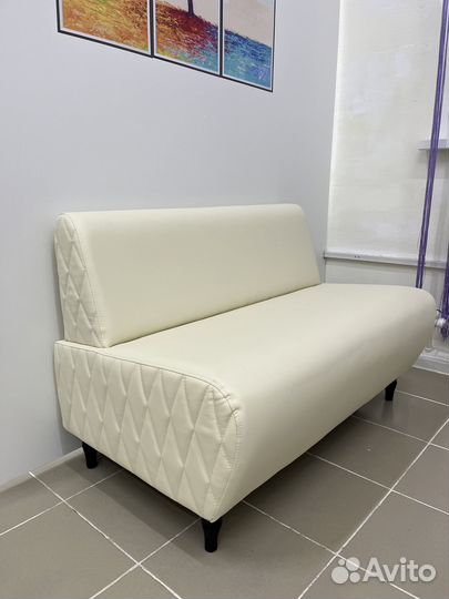 Прямой диван monofix буно, экокожа, кремовый