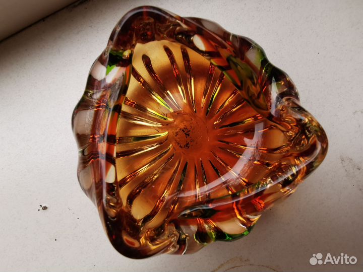 Пепельница муранское и кобальтовое стекло СССР