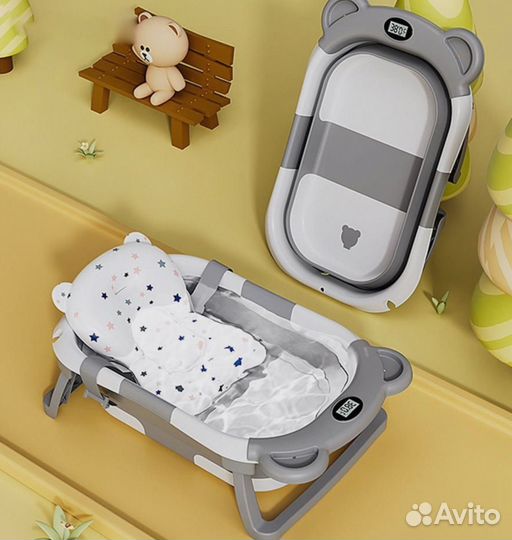 Ванночка для купания складная с термометром