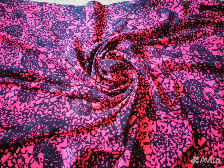 Ткань ацетатный шелк турецкий огурец синий фиолет