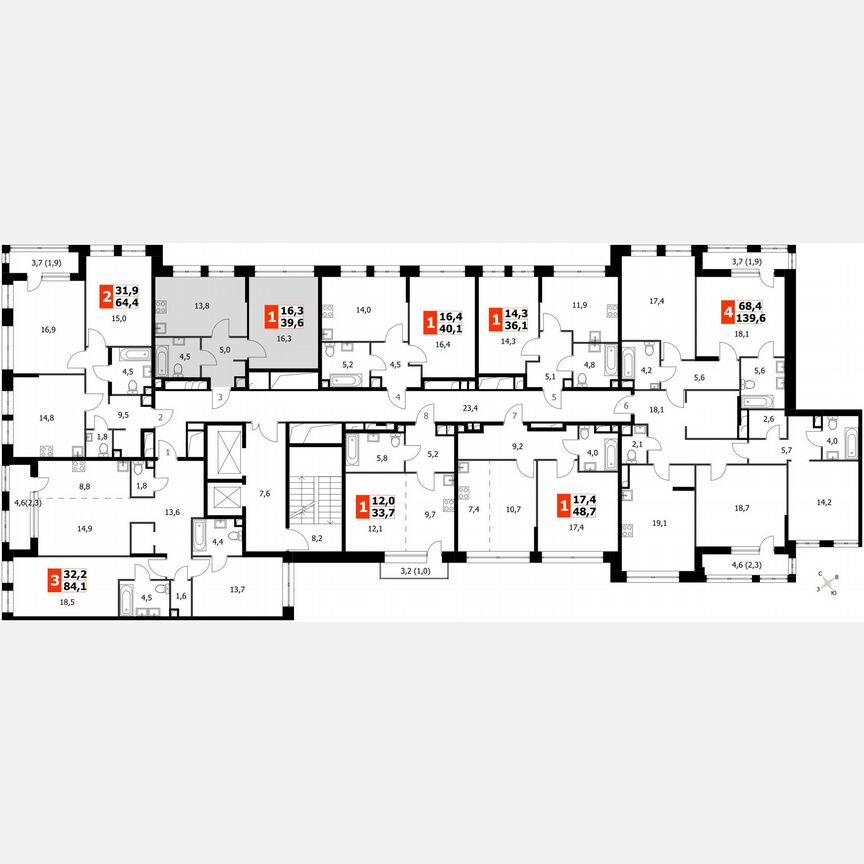 1-к. квартира, 39,6 м², 20/20 эт.