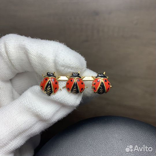 Винтажная Брошь Божьи Коровки Ретро