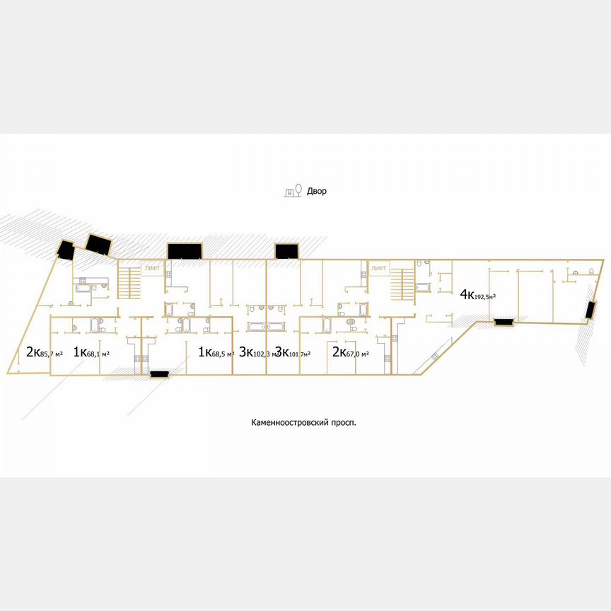 3-к. квартира, 105,1 м², 5/8 эт.