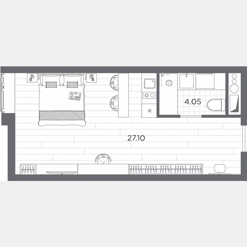 Апартаменты-студия, 31,2 м², 9/14 эт.