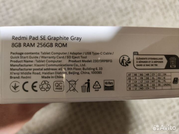Планшет xiaomi redmi pad se 8 256