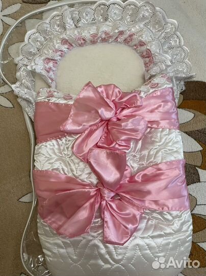 Конверт на выписку для девочки (зима)