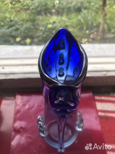 Винтажная ваза Богемия цветное стекло