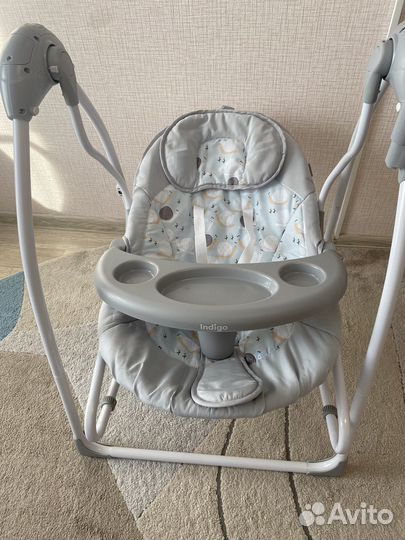 Электронные качели 2в1 шезлонг indigo fresh