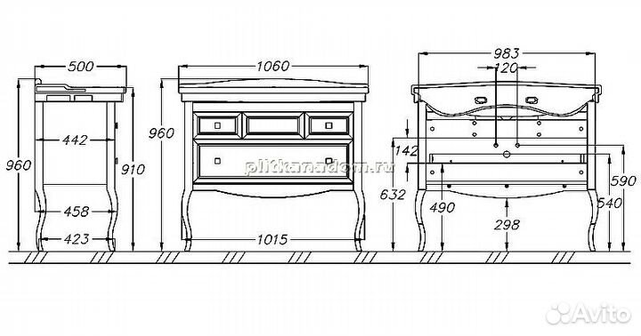 Opadiris Валери 00-00006520 Тумба 105 сапфир