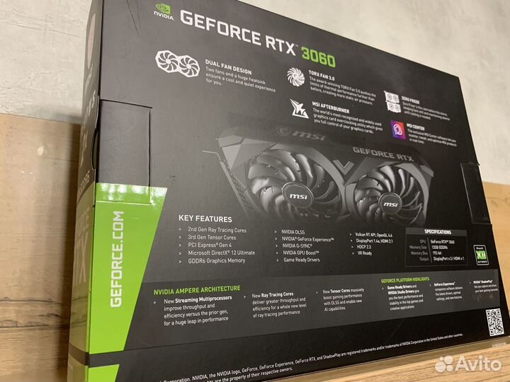 Новая видеокарта MSI RTX 3060 ventus 2X 12G
