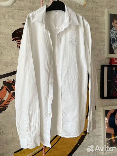 Рубашка белая на мальчика 158
