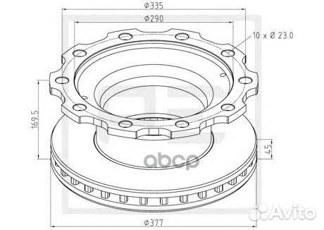 046.377-00A диск торм 377/ x45/169.5 10n-335-M