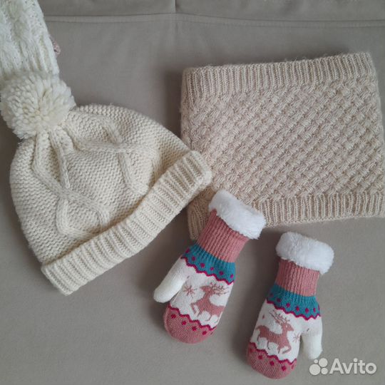 Шапка, снуд, варежки