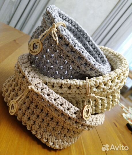 Корзина интерьерная вязаная. Свяжу на заказ