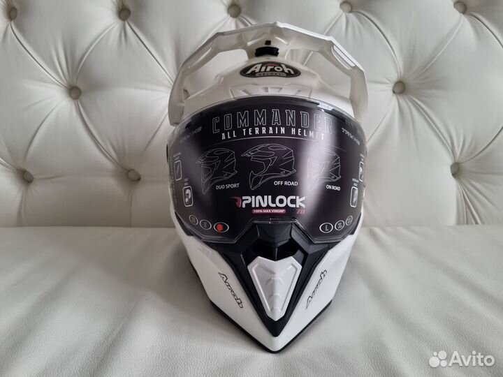 Шлем Эндуро airoh commander color white gloss