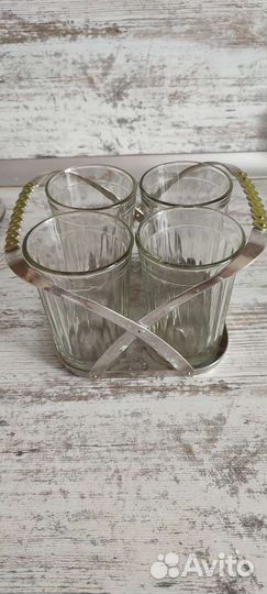 Стаканы с подставкой мельхиор