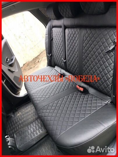 Чехлы Nissan Almera Classic из экокожи чёрные Ромб